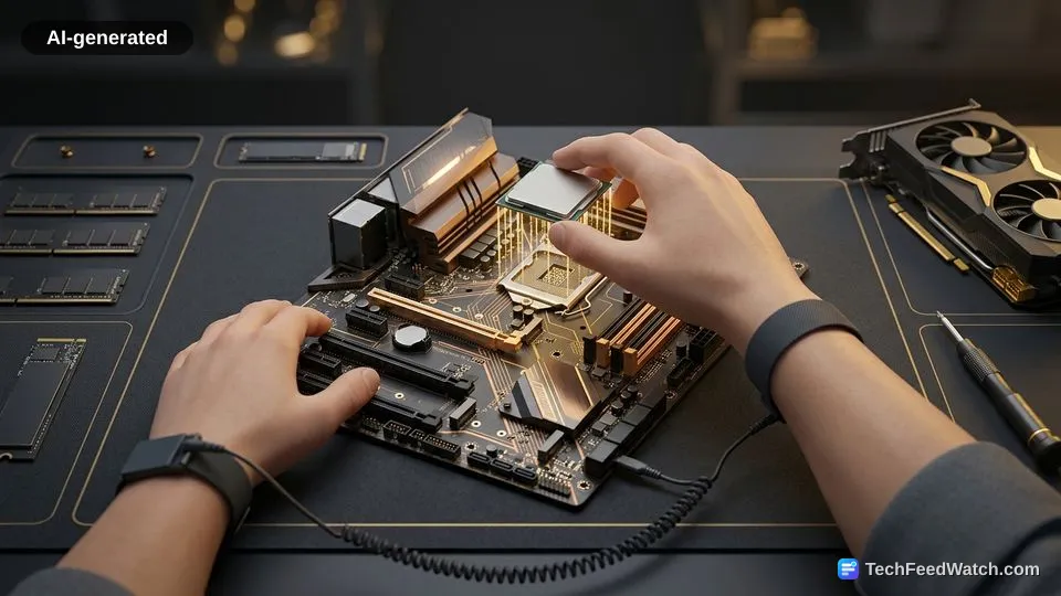 AI-generated illustration: Can Beginners Put a Gaming PC Together Safely?