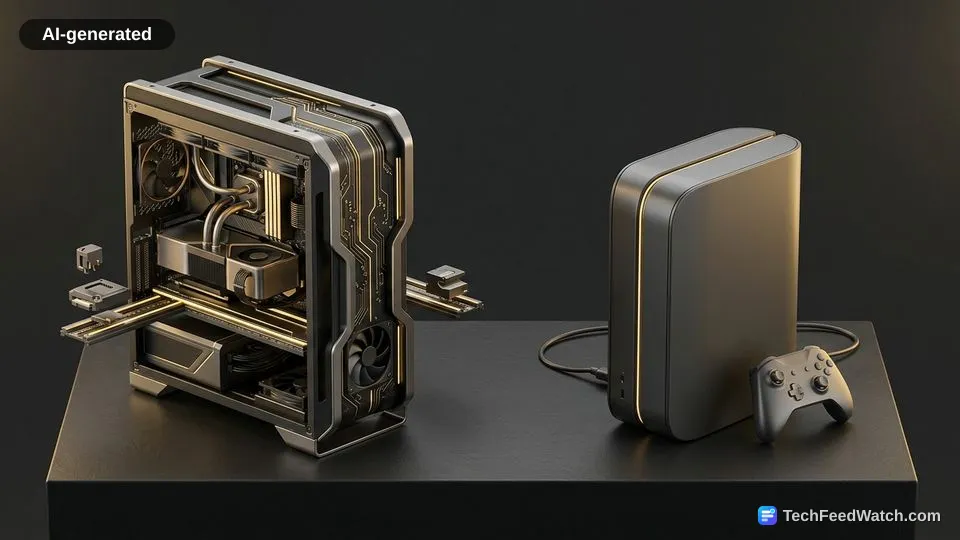 AI-generated illustration: Difference Between Gaming PC and Console Explained