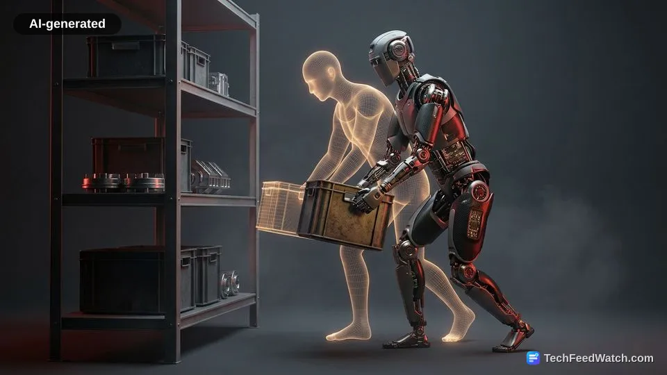 AI-generated illustration: Modern Humanoid Robots Enter Real Workspaces