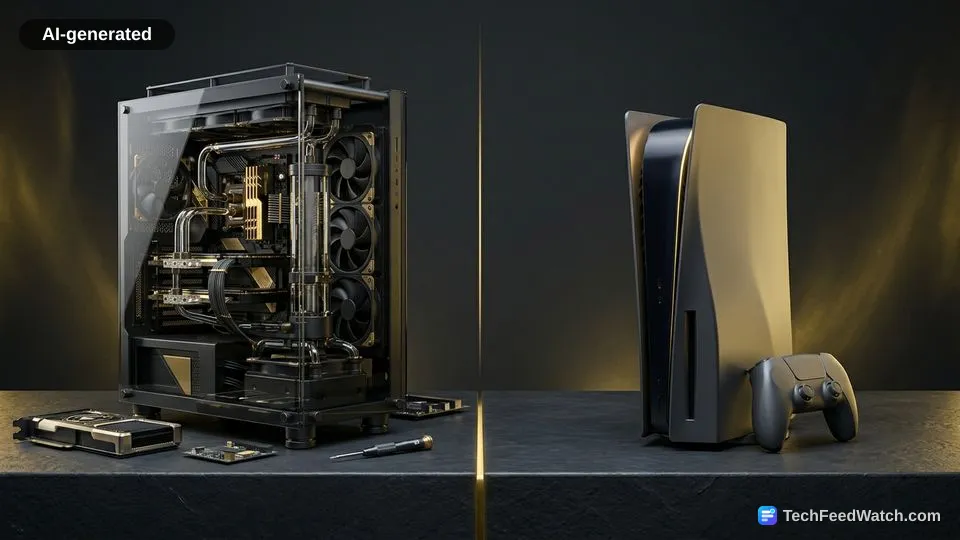 AI-generated illustration: Is a Gaming PC Actually Better Than a PS5?