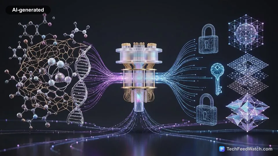 AI-generated illustration: What Does Quantum Computing Solve for Molecules and Crypto?