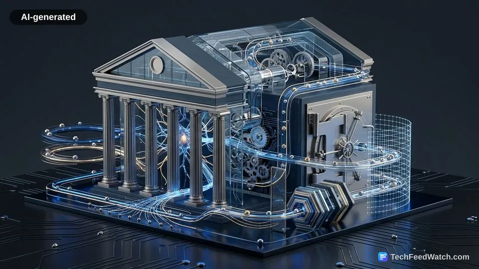 AI-generated illustration: Where and How Is AI Used in Finance Across Modern Banks?